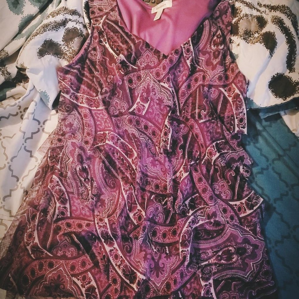 Ruffled purple blouse